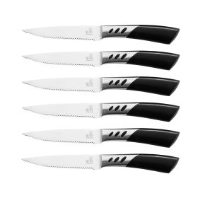 CHUSHIJI Steak Knives Set of 6 Stainless Steel Steak Knives Razor-Sharp Steak Knife Set Well-crafted Iridescent Seamless Ergonomically