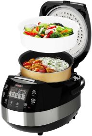 Rice Cooker Small Rice Maker Steamer Pot Electric Steamer Digital Electric Rice Pot Multi Cooker & Food Steamer Warmer 5.3 Qt 5 Core RC0501