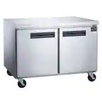 48.125 in. W 12.2 cu. ft. 2-Door Commercial Upright Undercounter Freezer (Colour: Silver, Material: Stainless)